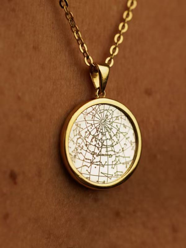 Gold star map pendant
